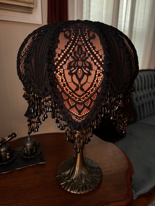 Black Lace and Copper Color Lampshade