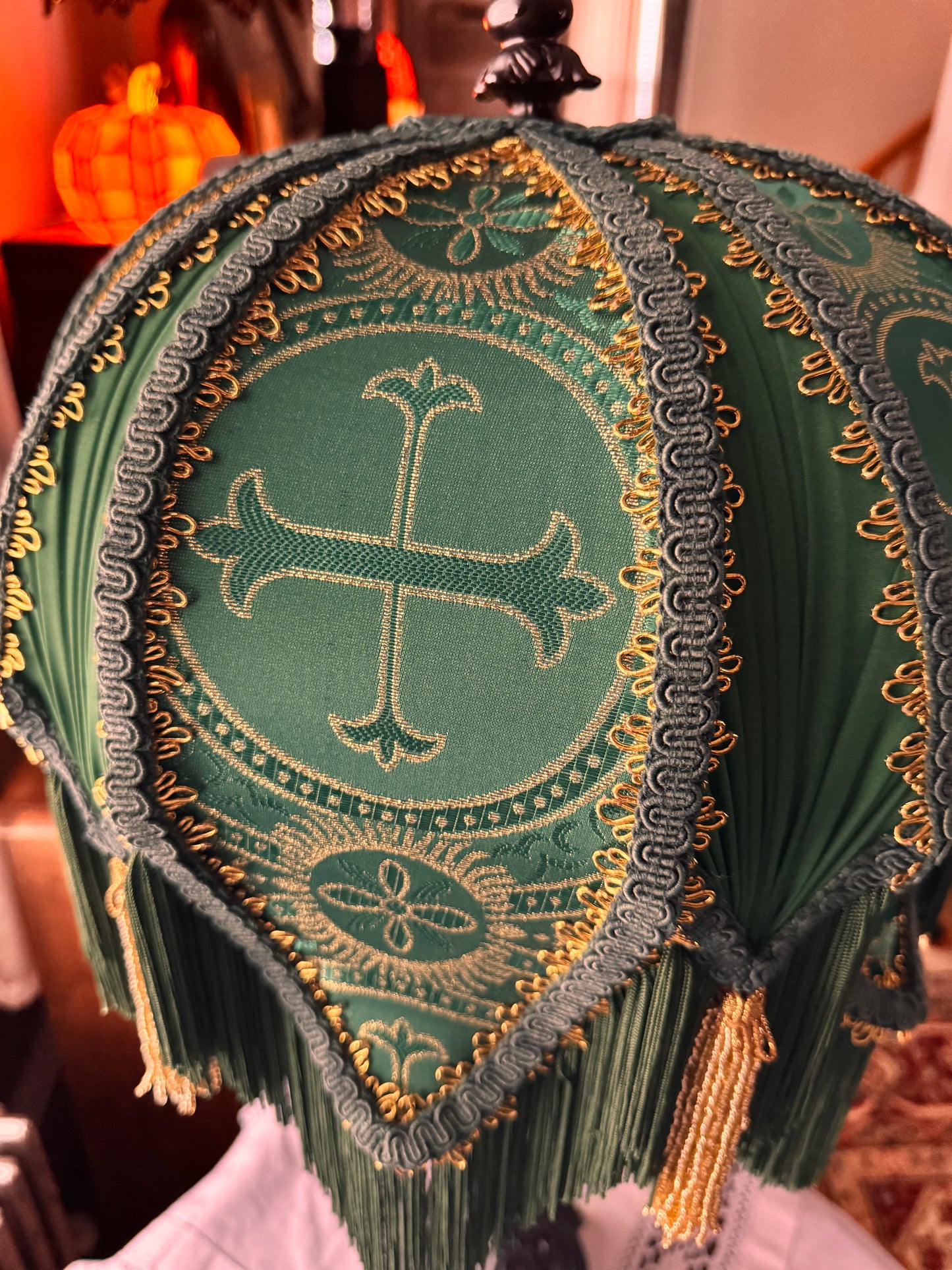 Green & Gold Cross Lampshade